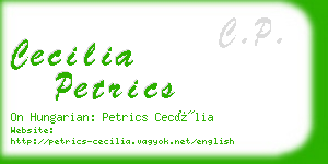 cecilia petrics business card